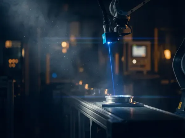 機械手臂藍光雷射檢測精密製造場景