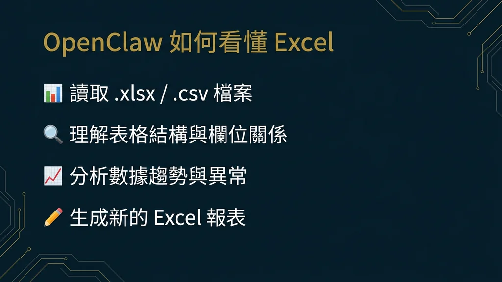 OpenClaw 如何看懂 Excel